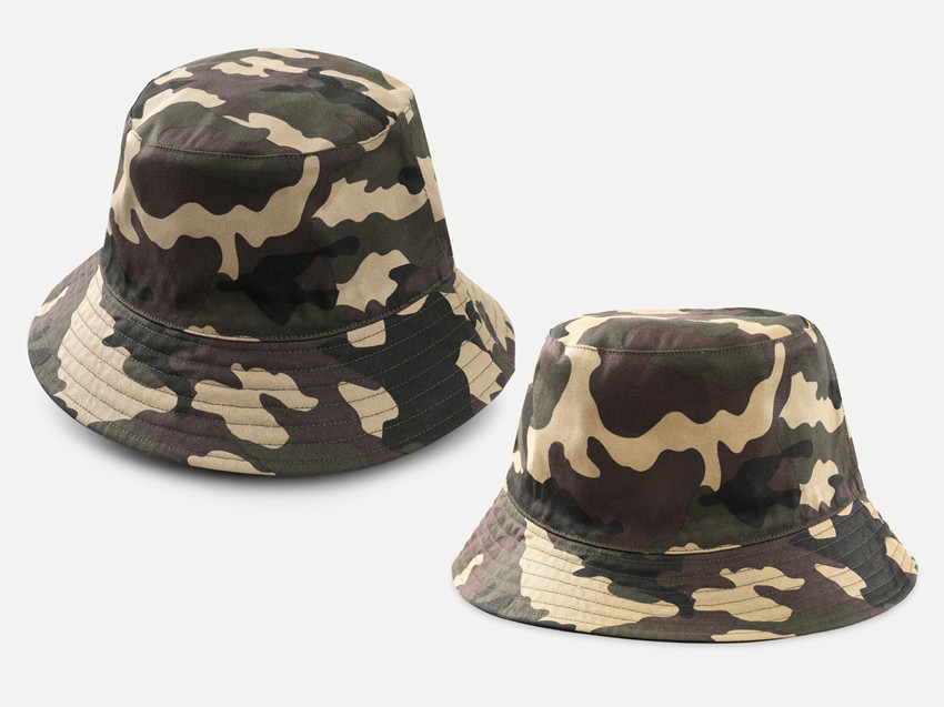 Camouflage bucked hat