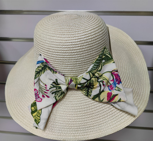 Bow pp braided straw hat