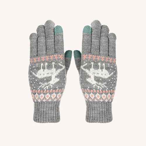 Cycling Touch Screen Fashion Jacquard Knit Thermal Gloves