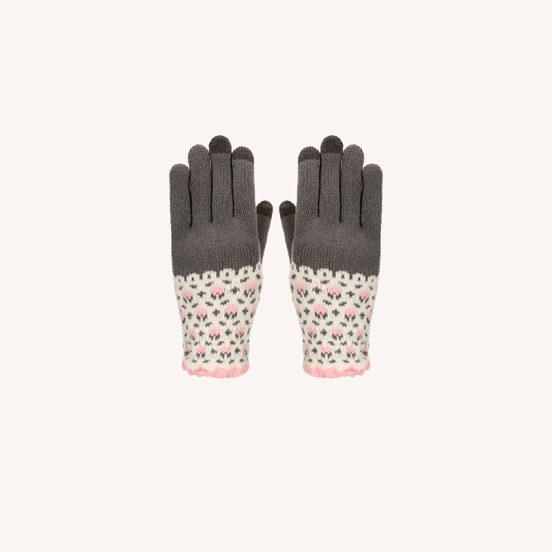 Adult Outdoor Jacquard Knit Gloves