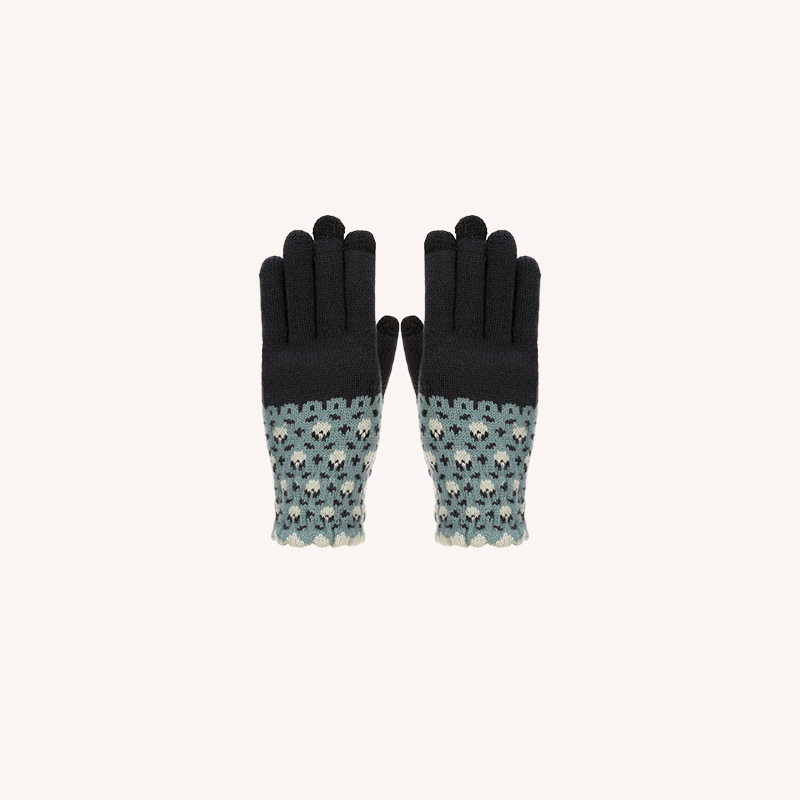 Adult Outdoor Jacquard Knit Gloves