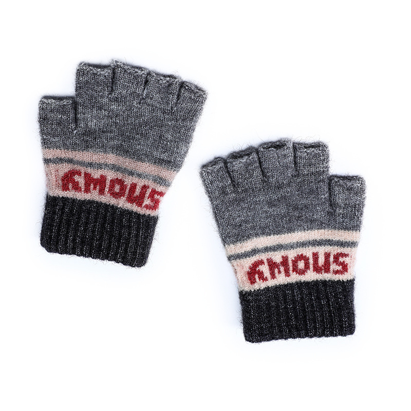 Children's Half Finger Writing Warm Gloves