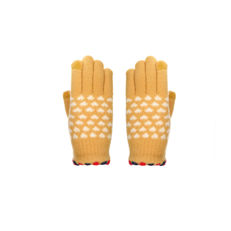 Touch Screen Heart Jacquard Gloves