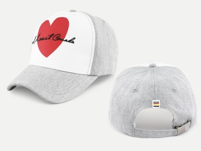 Heart embroidered logo cap