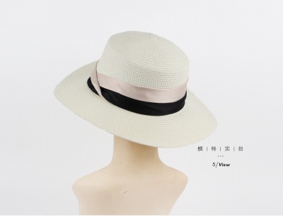 Women's Summer Flat Top Hat Outdoor Dome Sunhat