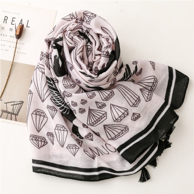 Art All match soft feel silk with tassel scarf