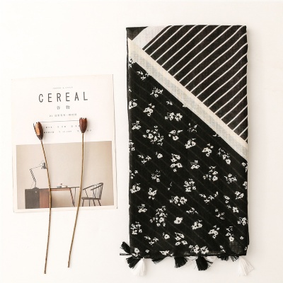 Simple and fresh cotton and linen hand-feeling Scarf
