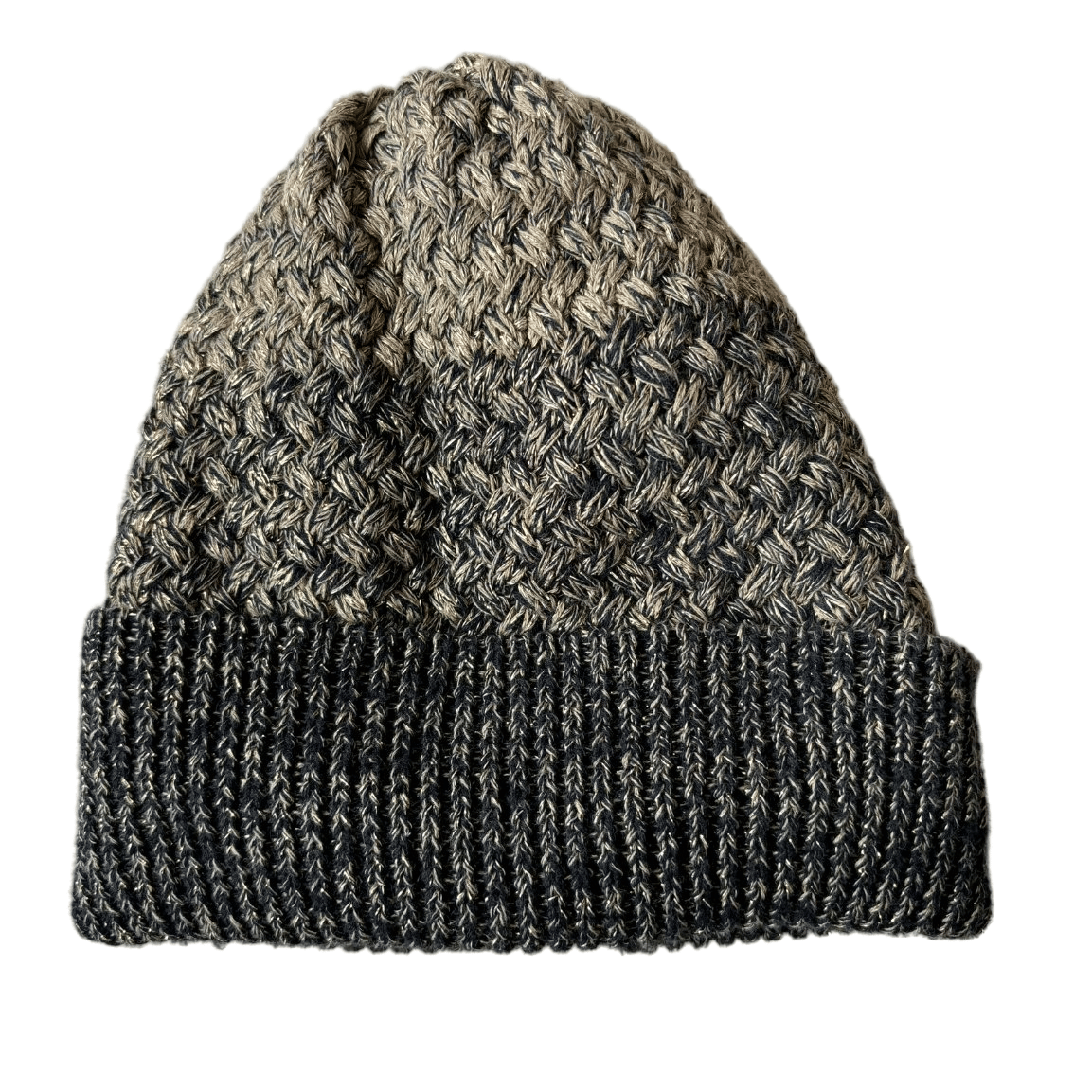Reflective Yarn Beanie Hat with Gold and Silver Threads for Men Women
