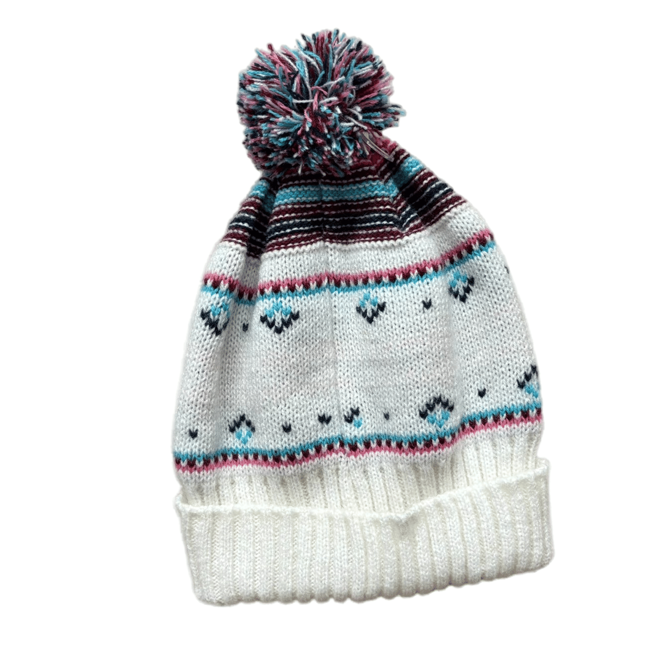 Trendy Cartoon Jacquard Beanie with Soft POM Yarn Hat Holiday