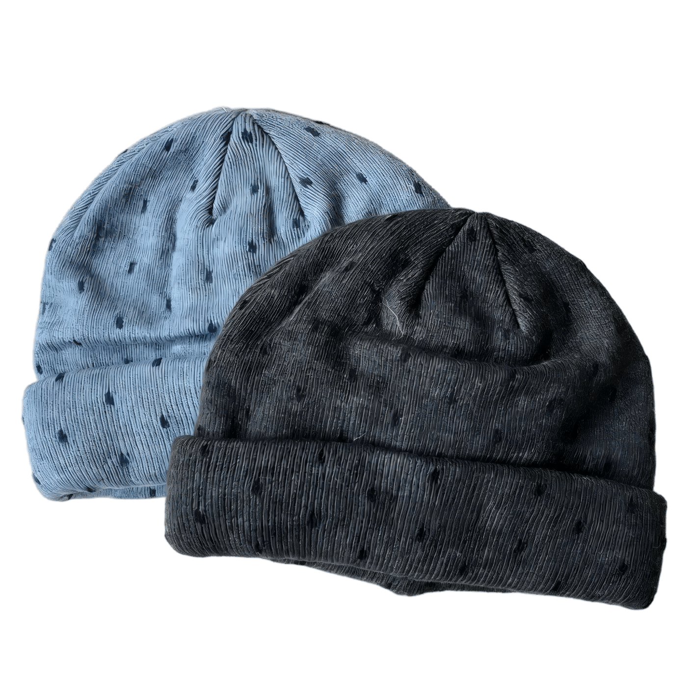 Cozy Thick Knit DOT Wave Point Beanie Hat for Cold Winter Days