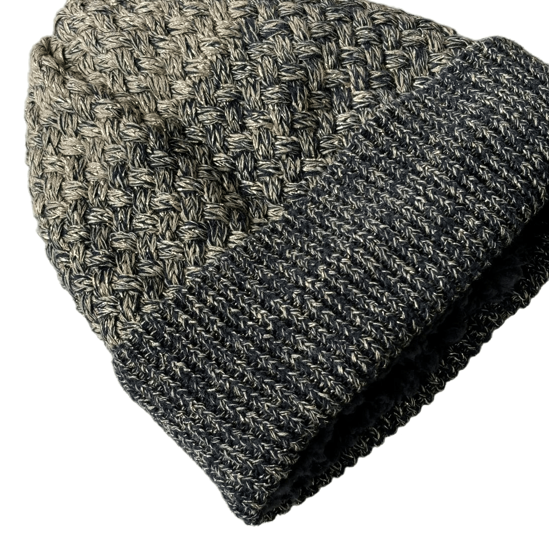 Reflective Yarn Beanie Hat with Gold and Silver Threads for Men Women