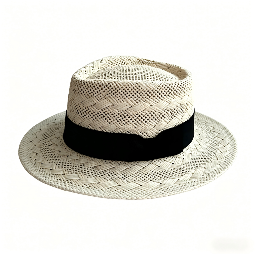 Straw Hat with Wide Brim Retro Style Summer Fashion Accessory
