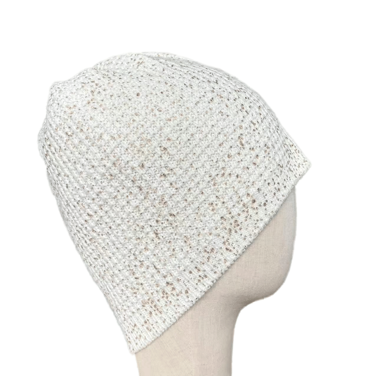 Winter Hats for Women Gold Foil Beanie Warm White Outdoor Skull Cap