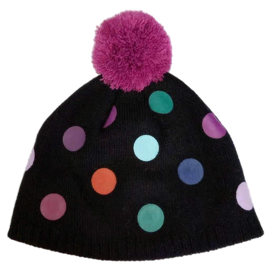 Cute Multicolor Polka Dot Pom Pom Beanie