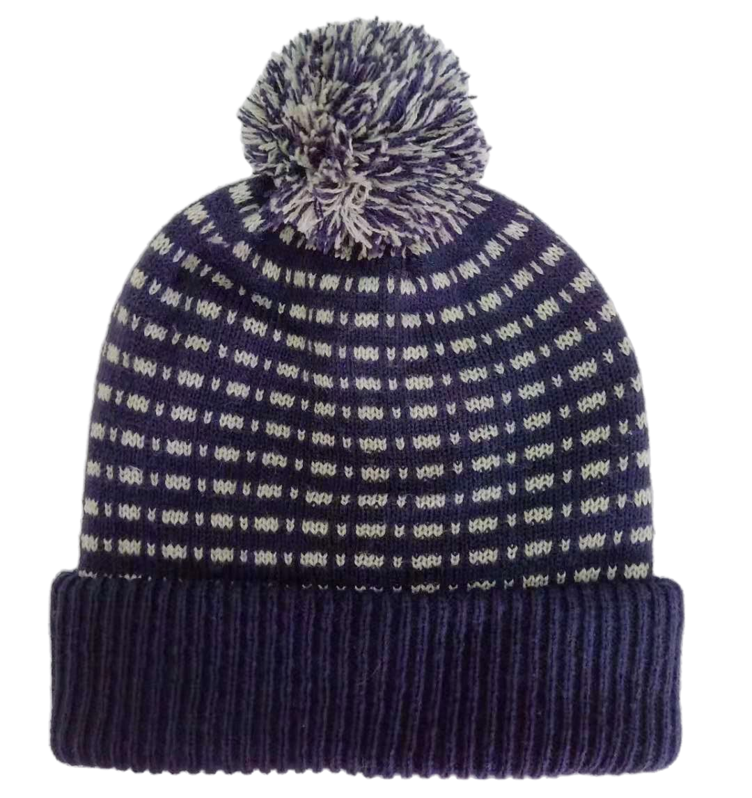 Retro Nordic Fair Isle Knit Pom Pom Beanie