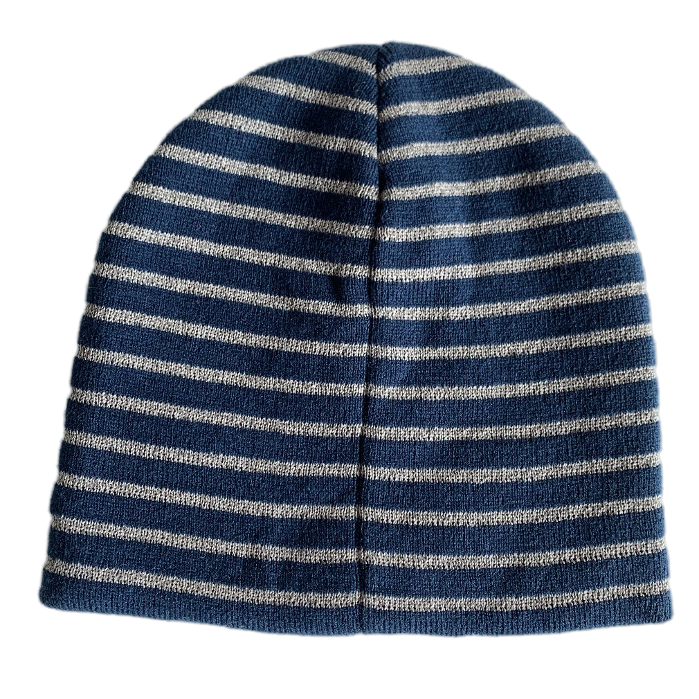 Stripe Knitted Hat Soft Stretchy Reflective Yarn Beanie Winter Hat
