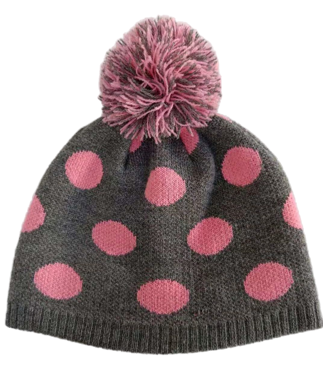 Cute Multicolor Polka Dot Pom Pom Beanie