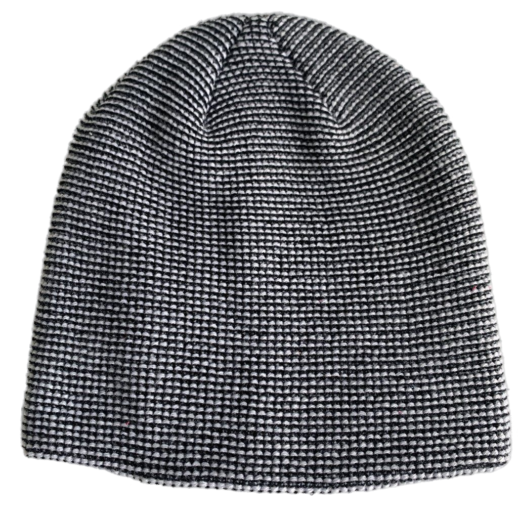 Black & White Micro Stripe Knit Beanie