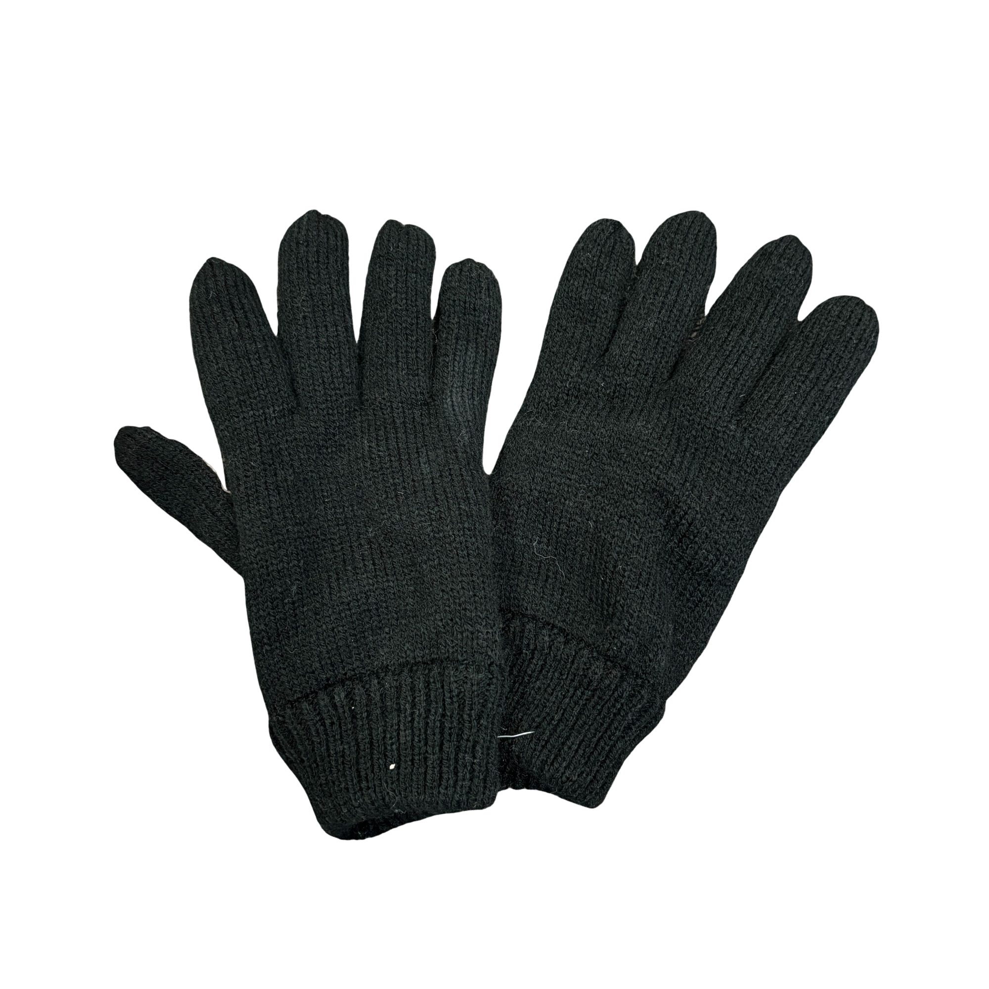 Black Full Finger Knit Gloves