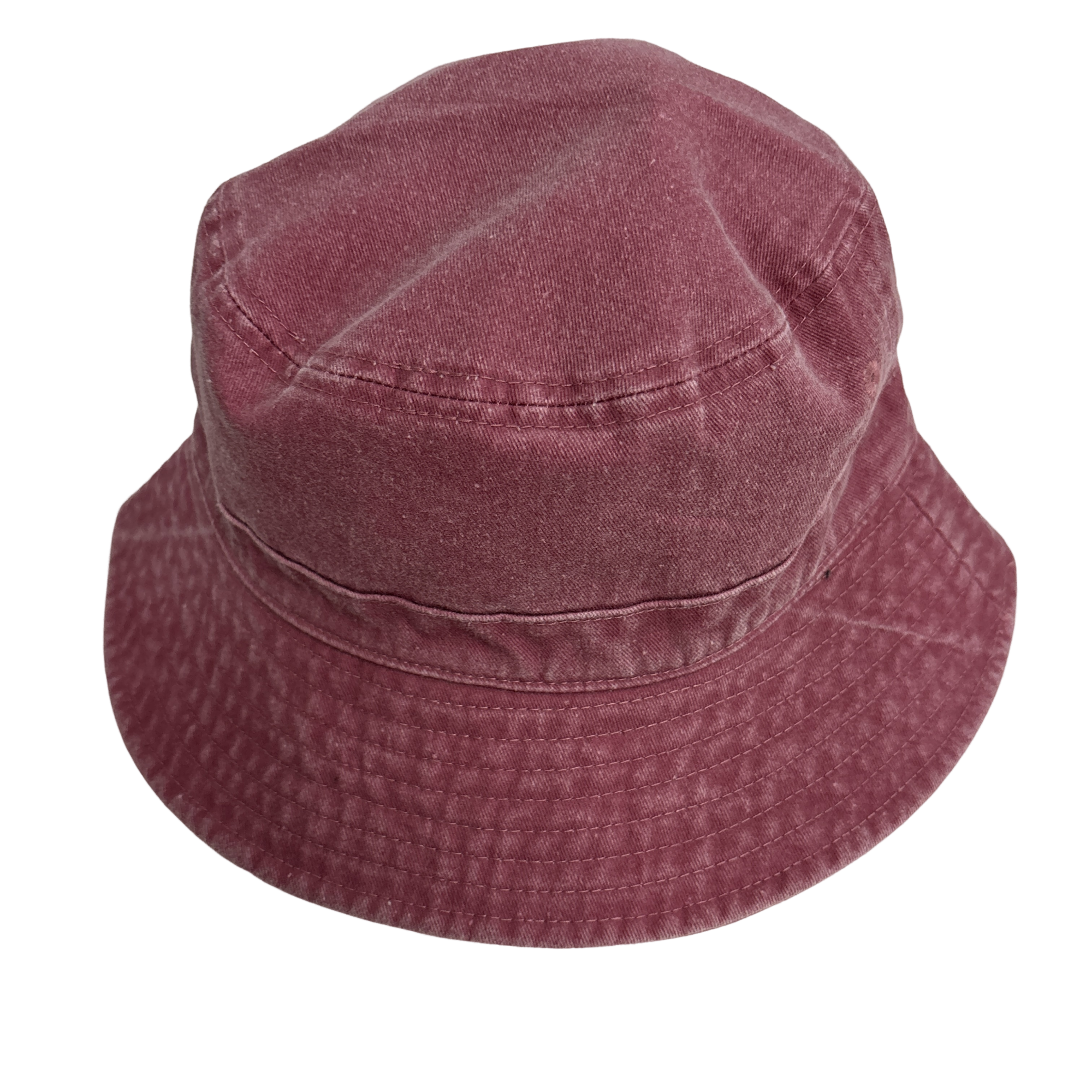 Burgundy Washed Denim Bucket Hat