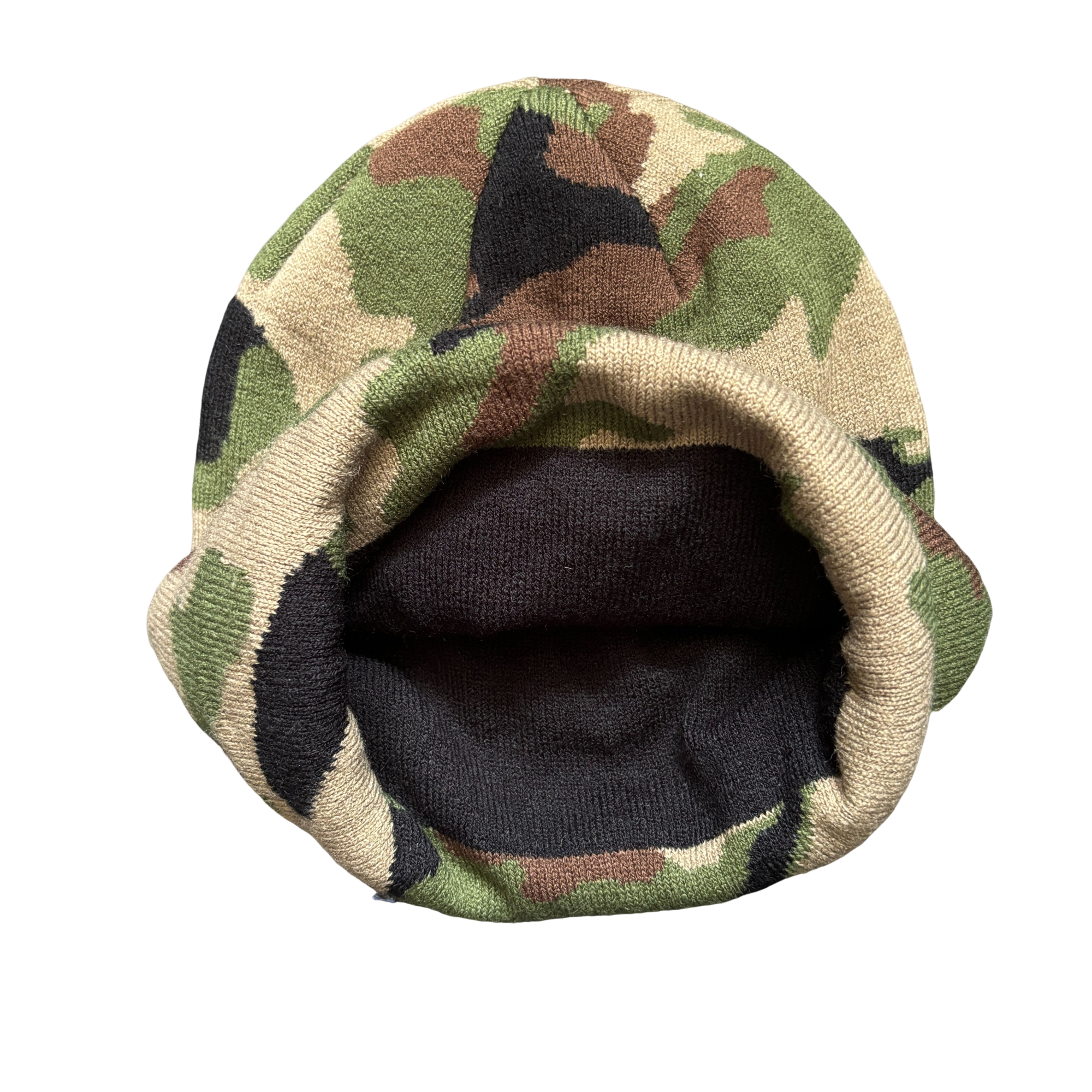 Classic Cuffed Woodland Camouflage Knit Beanie Hat