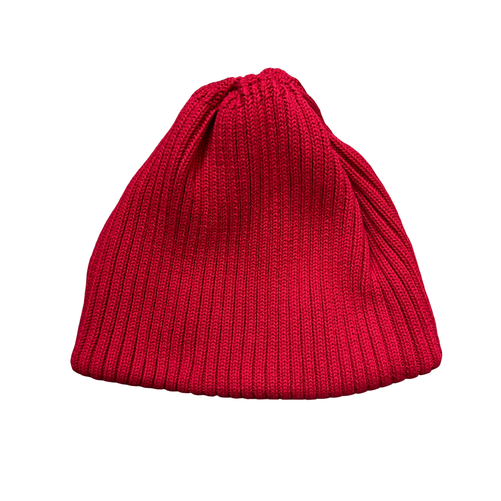 Red Ribbed Knit Beanie Hats Classic Cuffed Winter Skull Caps