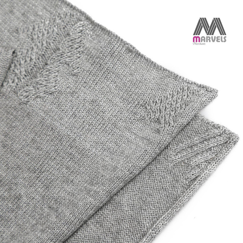 Unisex Cozy Solid Gray Knit Scarf