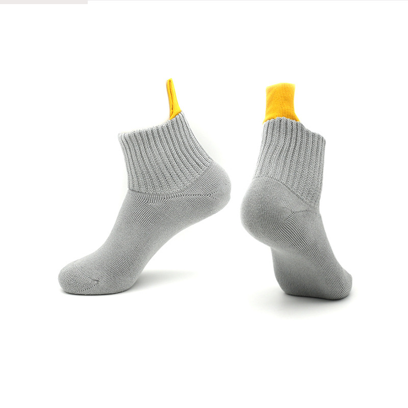 Ankle Socks with Yellow Heel Tab