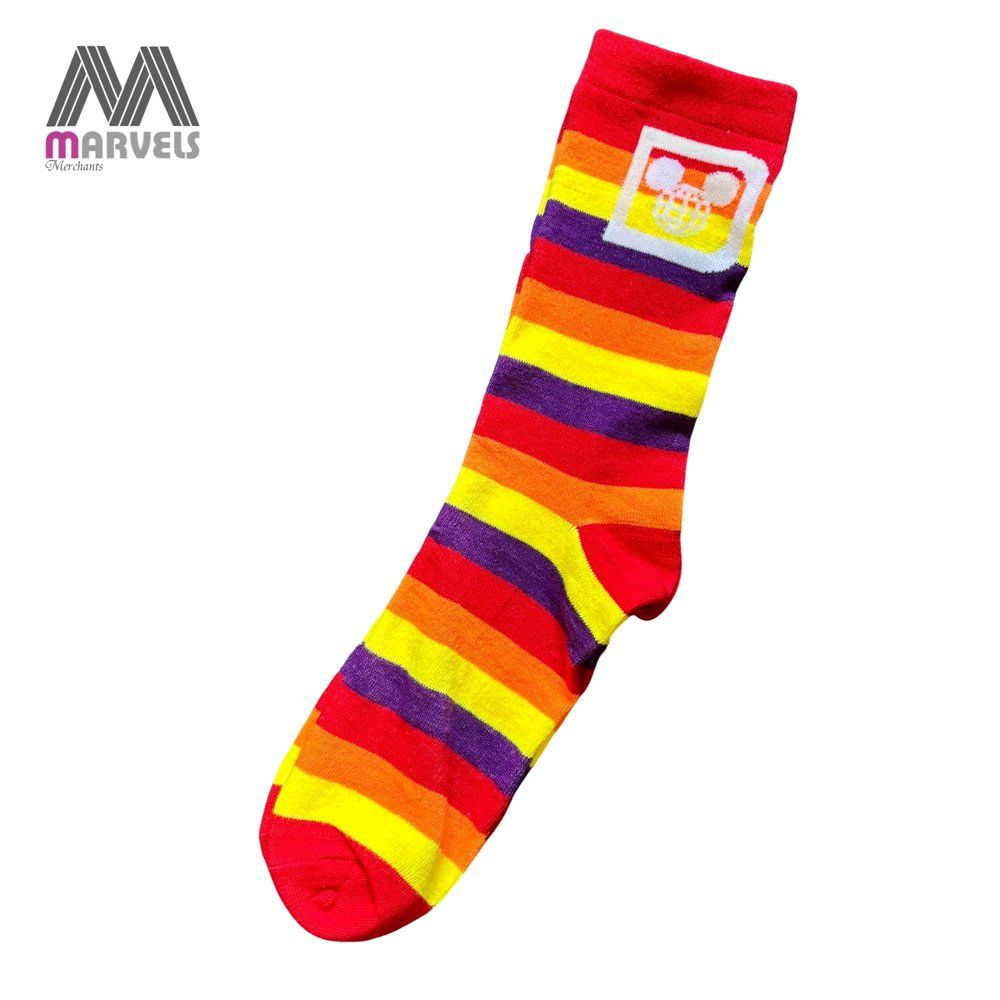 Rainbow Striped Crew Socks