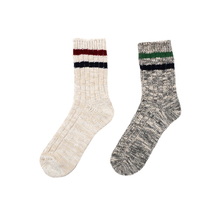 Vintage Striped Crew Socks for Men Women