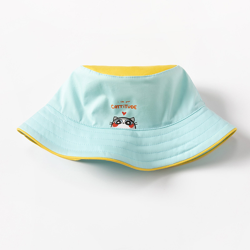 Kids Cat Print Bucket Hat